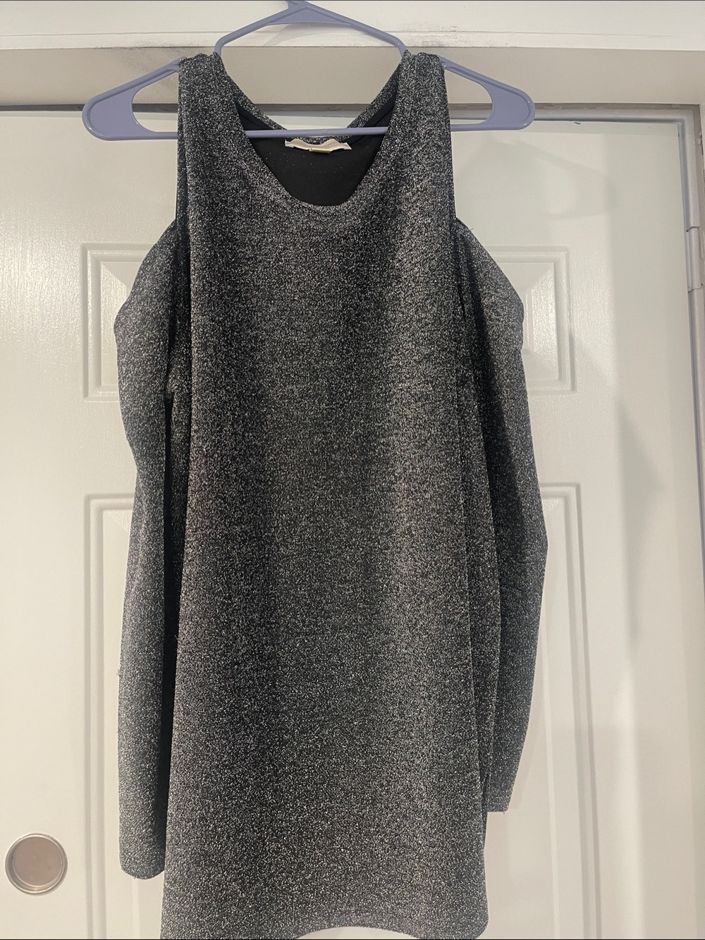 Michael Kors Charcoal Off-the-Shoulder Knit Sweater